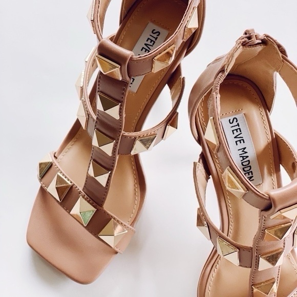 NEW Steve Madden Axton Studded Stiletto Sandal Nude Multi - Picture 5 of 10